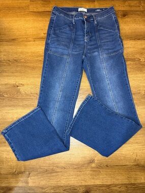 Nicole Miller SOHO High Rise Flare Reg Wash Jeans Front Seam Faded Women’s 4